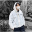 stone islan＊ 스톤아일랜＊ arms side 컬러블럭 나일론 고스트와팬 숏 jk세미오버핏