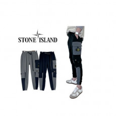 stone islan＊ 스톤아일랜＊ 체스트 포켓 배색 카고조거팬츠