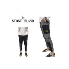 stone islan＊ 스톤아일랜＊ f/w 뒤포인트 배색 벨크로 카고 조거팬츠