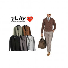 comme des garco** 꼼데가르* y넥 패치 가디건