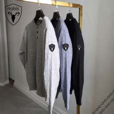 nobis 노비스 패치 과배기 헨리넥 니트