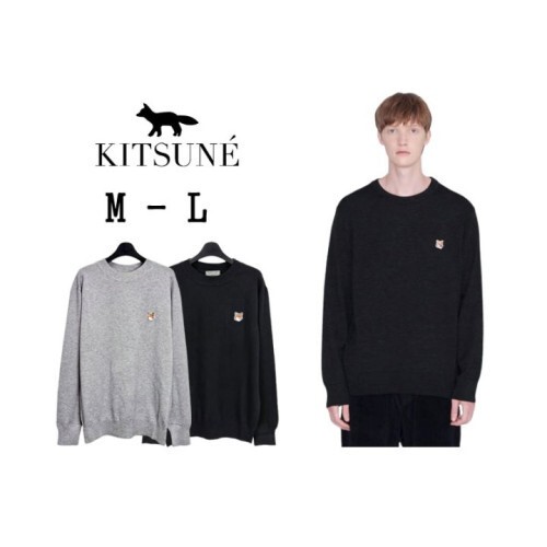 maison kitsun* 메종키츠* 비스코스 캐시 라운드니트