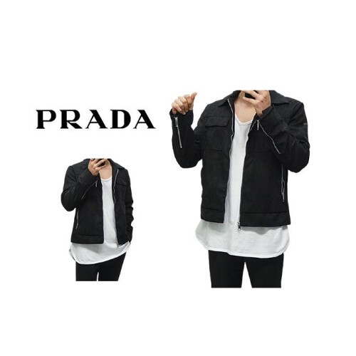  프라* 지퍼 스웨이드 자켓