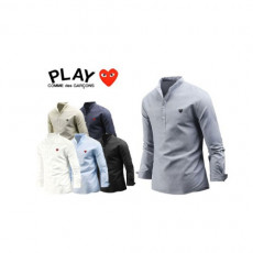 comme des garco** 꼼데가르* 하트패치 반오픈 차이나 옥스포드셔츠