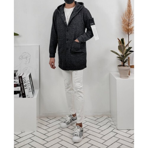 stone islan＊ 스톤아일랜＊ 멤브라나 롱 후드 가디건