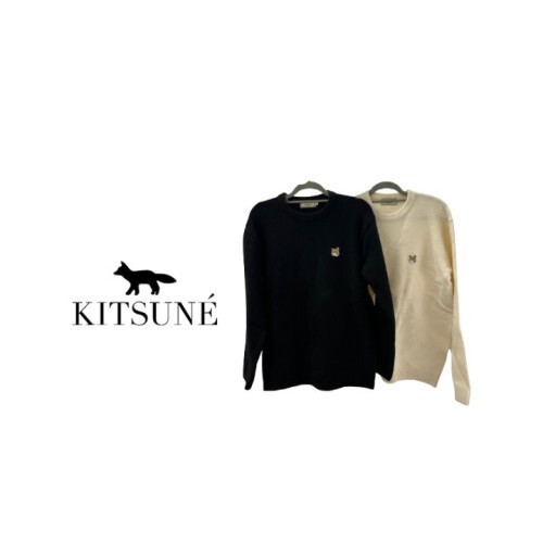 maison kitsun* 메종키츠* 헤드폭스 울 니트