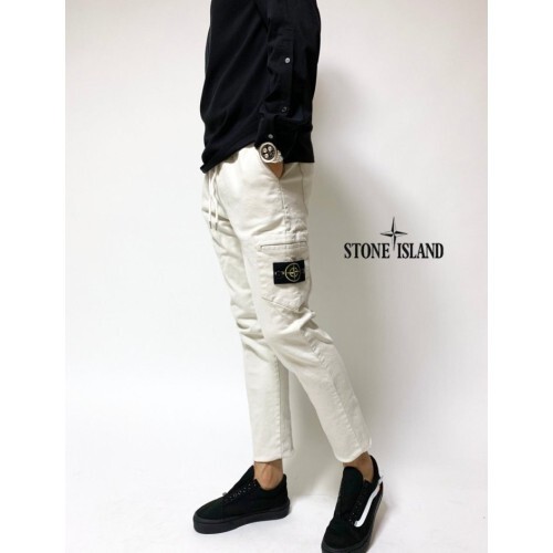 stone islan* 스톤아일랜* 밴딩스판 포켓카고바지(기모)