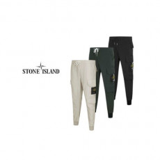 stone islan* 스톤아일랜* 사이드지퍼 스판 카고 기모조거팬츠