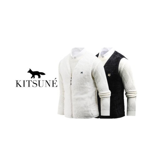 maison kitsun* 메종키츠* 헤드폭스 후리스 조끼