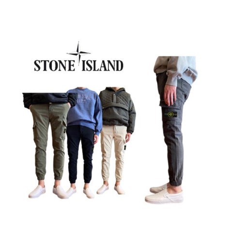 stone islan* 스톤아일랜* 양기모 카고 반밴딩 조거팬츠
