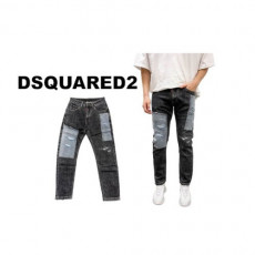 dsquared2 디스퀘어드2 청지배색 데미지 흑청바지