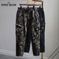 stone islan* 스톤아일랜* 사선포켓 카모 기모 일자 팬츠