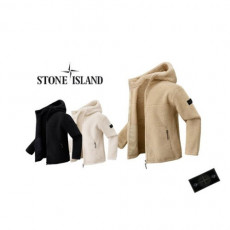 stone islan* 스톤아일랜* 블랙패치 헤비 양털 후드집업