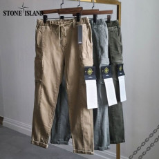 stone islan* 스톤아일랜* 세로절개 폴드 일자 팬츠
