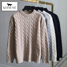 maison kitsun* 메종키츠* 폭스헤드 램스울 케이블 니트 +