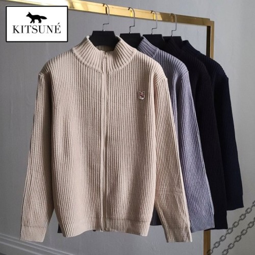 maison kitsun* 메종키츠* 폭스헤드 니트 집업