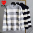 comme des garco** 꼼데가르* 블랙와펜 램스울 골지 단가라 니트