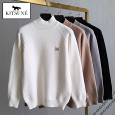 maison kitsun* 메종키츠* 폭스헤드 캐시미어 반목 니트