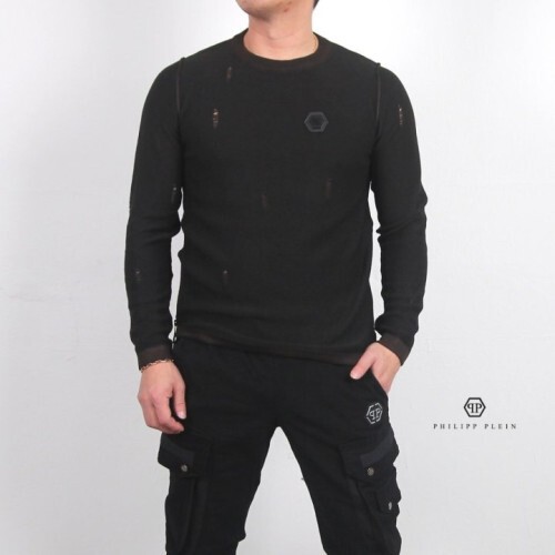philipp plein 필립플레* 빈티지 스티치 pp로고 니트