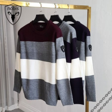 nobis 노비스 3단배색 라운드 니트