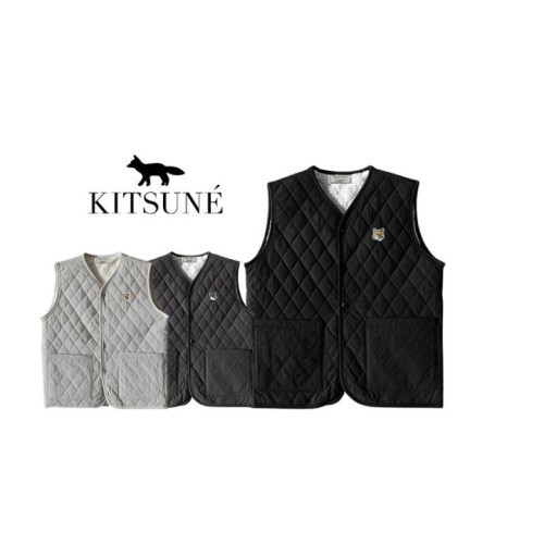 maison kitsun* 메종키츠* 퀄팅 양털 조끼