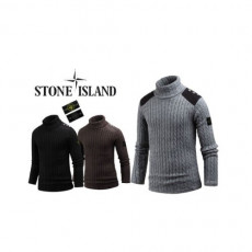 stone islan* 스톤아일랜* 견장 꽈배기 폴라티