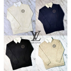  루이비* lv 엠브로이더리 사이클 로고 앙고라 울 니트 스탠다드핏