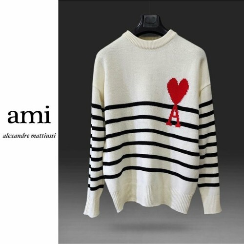 ami 아미 a하트 단가라 라운드 니트