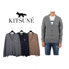 maison kitsun* 메종키츠* 헤드폭스 램스울 가디건