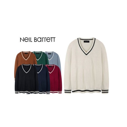 neil barrett 닐바렛 오버핏 배색 브이넥 니트