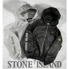 stone islan* 스톤아일랜* 나일론 리플렉티브 멀티 탄창포켓 후디 오버핏 숏자켓