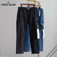 stone islan* 스톤아일랜* 세로절개 카고 청바지
