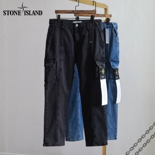 stone islan* 스톤아일랜* 세로절개 카고 청바지