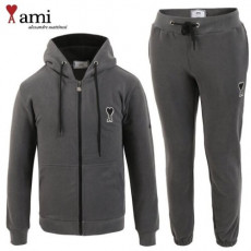 ami 아미 패치 로고 피그먼트 후드 집업 트레이닝 세트