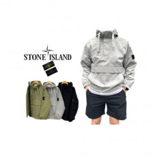 stone islan* 스톤아일랜* 패치 매쉬 후드 아노락