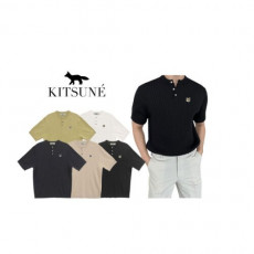 maison kitsun* 메종키츠* 폭스 골지 헨리넥 니트