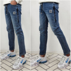 stone islan* 스톤아일랜* 가먼트 지퍼 데님 밴딩 팬츠