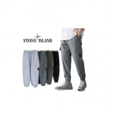 stone islan* 스톤아일랜* 린넨 마 세미와이드 카고 조거