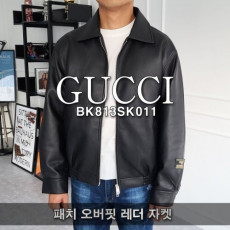  구* 패치 오버핏 레더 자켓