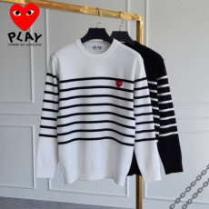 comme des garco** 꼼데가르* 레드와펜 하프 스트라이프 니트