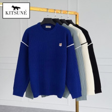 maison kitsun* 메종키츠* 폭스헤드 어깨라인 와플 니트