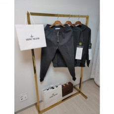 stone islan* 스톤아일랜* 와펜 수입로온쭈리 트임 뒷패치 맨투맨 후드 셋트