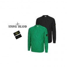 stone islan* 스톤아일랜* 패턴 케이블 패치 니트