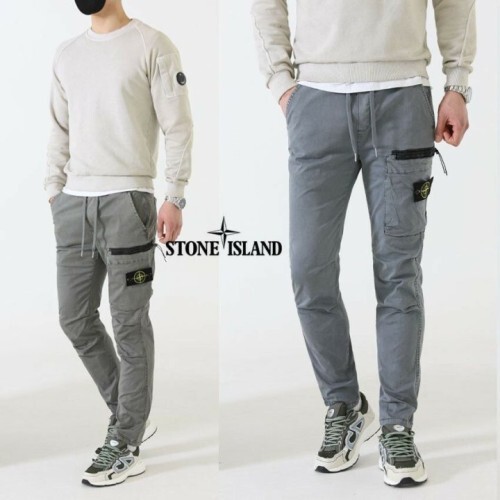 stone islan* 스톤아일랜* 지퍼 슬림 스판 카고바지