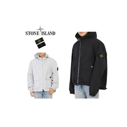 stone islan* 스톤아일랜* 포켓패치 와펜 오버핏 후드바람막이