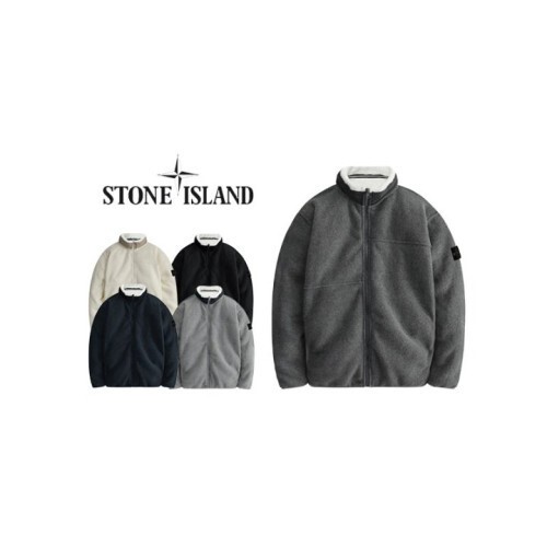 stone islan* 스톤아일랜* 블랙에디션 양털 후리스 집업