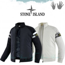 stone islan* 스톤아일랜* 두줄 라인 니트 블루종