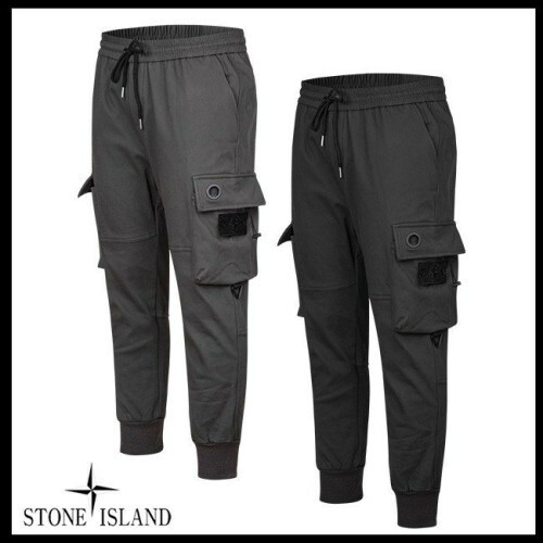 stone islan* 스톤아일랜* 블랙패치 헤비융기모 스트링카고조거