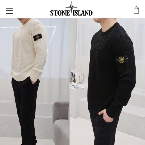 stone islan* 스톤아일랜* 사선라운드 니트