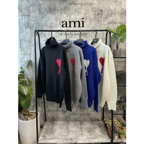 ami 아미 하트헤비 폴라 니트
